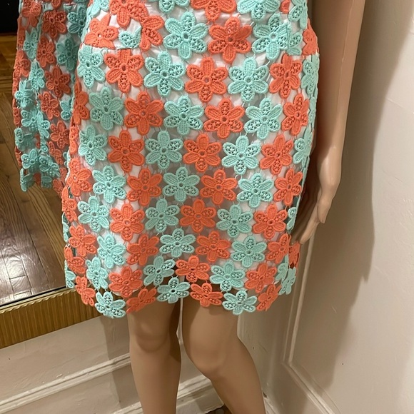 Lilly Pulitzer Floral Sleeveless Dress in Blue and Orange - Picture 5 of 16